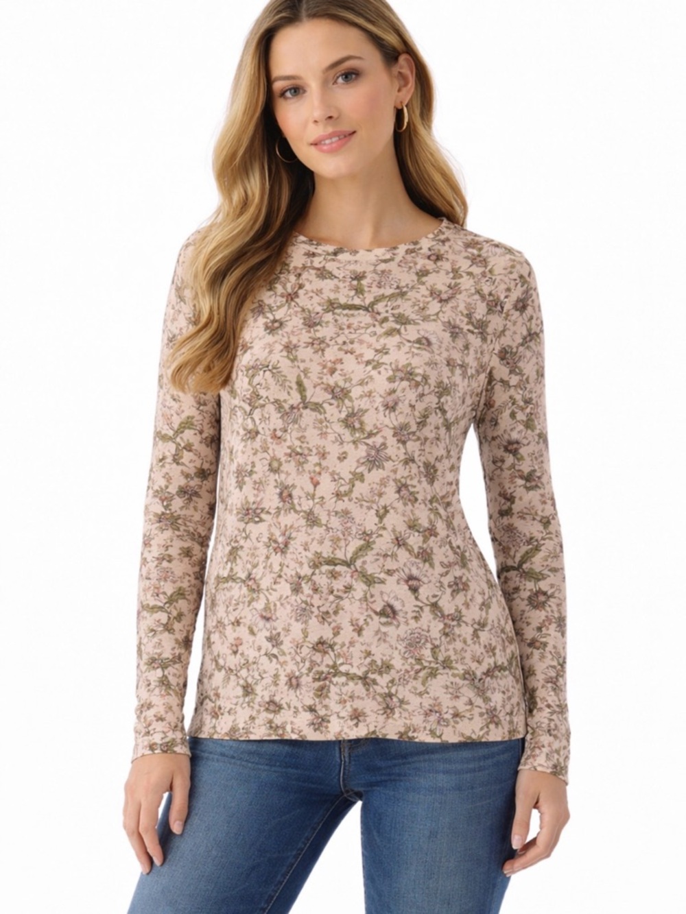 Lauren Ralph Lauren Floral Cotton-Linen Knit Sweater - Size M